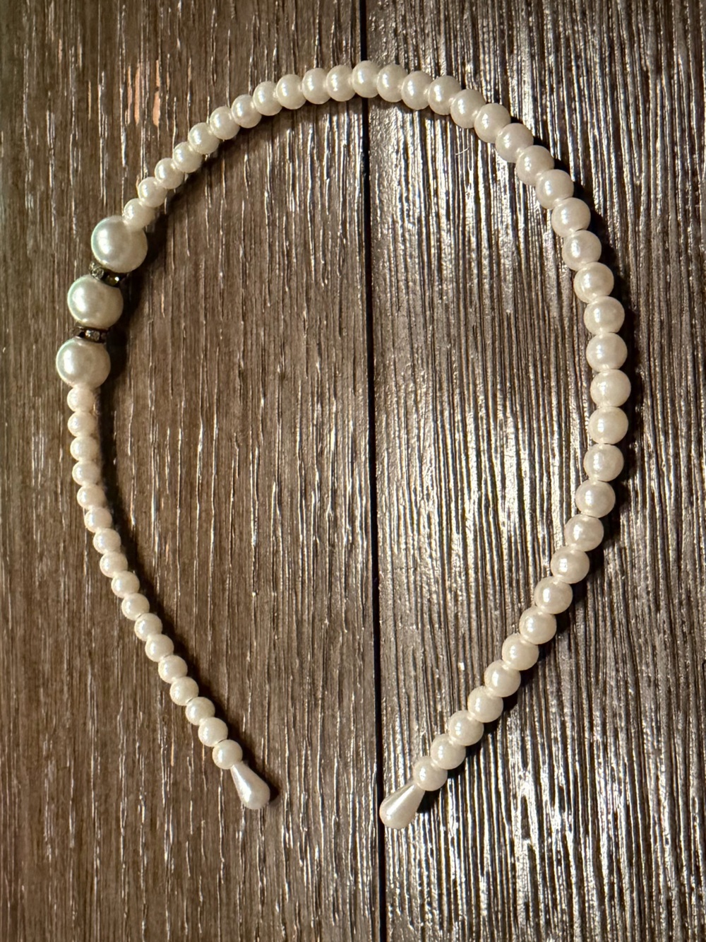 Faux Pearl Beaded Headband White Pearl Hair Accessory